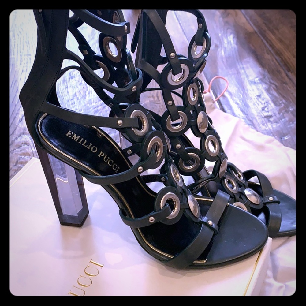 Emilio Pucci lucite heels